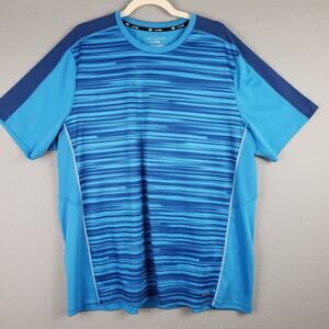 Tek Gear Men's Size XXL Dri Tek Athletic Tee Shirt Blue Space‎ Dye Workout Gym